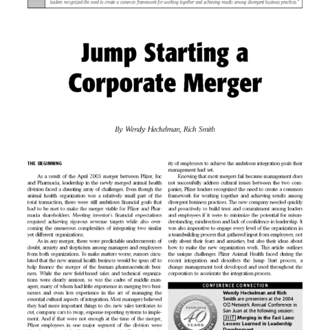 Jump Starting a Corporate Merger