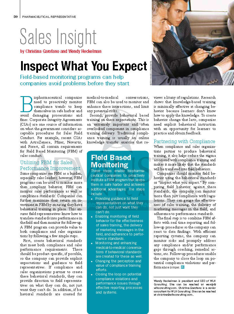 Inspect What You Expect Field based monitoring