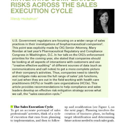 Mitigating Compliance Risks Across the Sales Execution Cycle