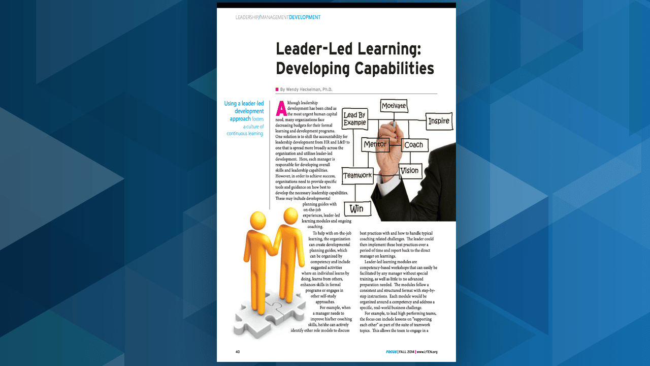 Leader-Led Learning: Developing Capabilities