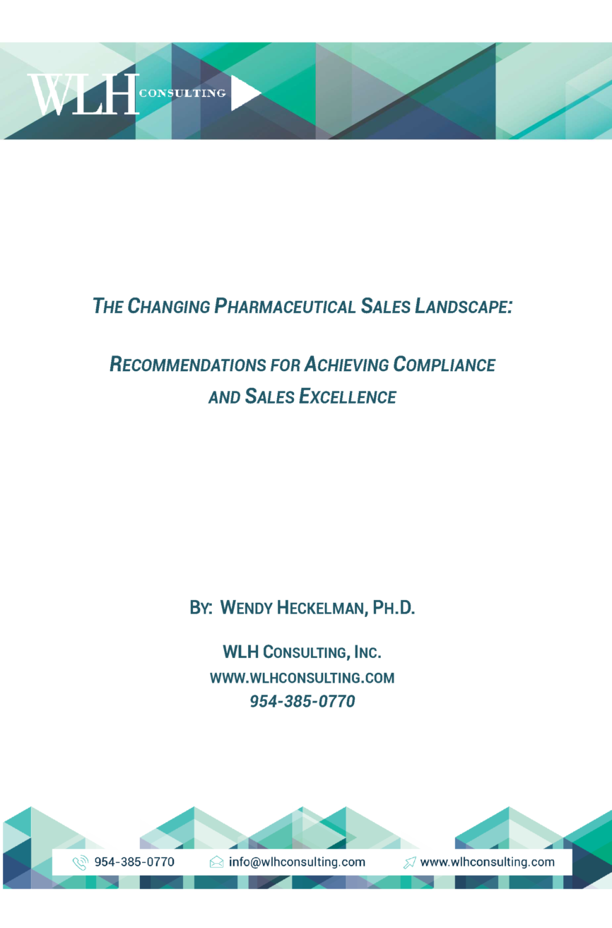 The Changing Pharmaceutical Sales Landscape Recommendations