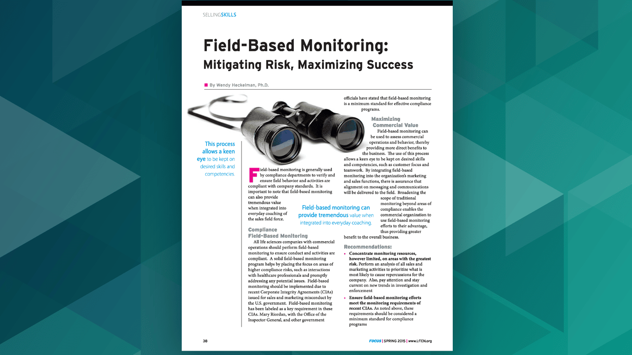 Field-Based Monitoring: Mitigating Risk, Maximizing Success