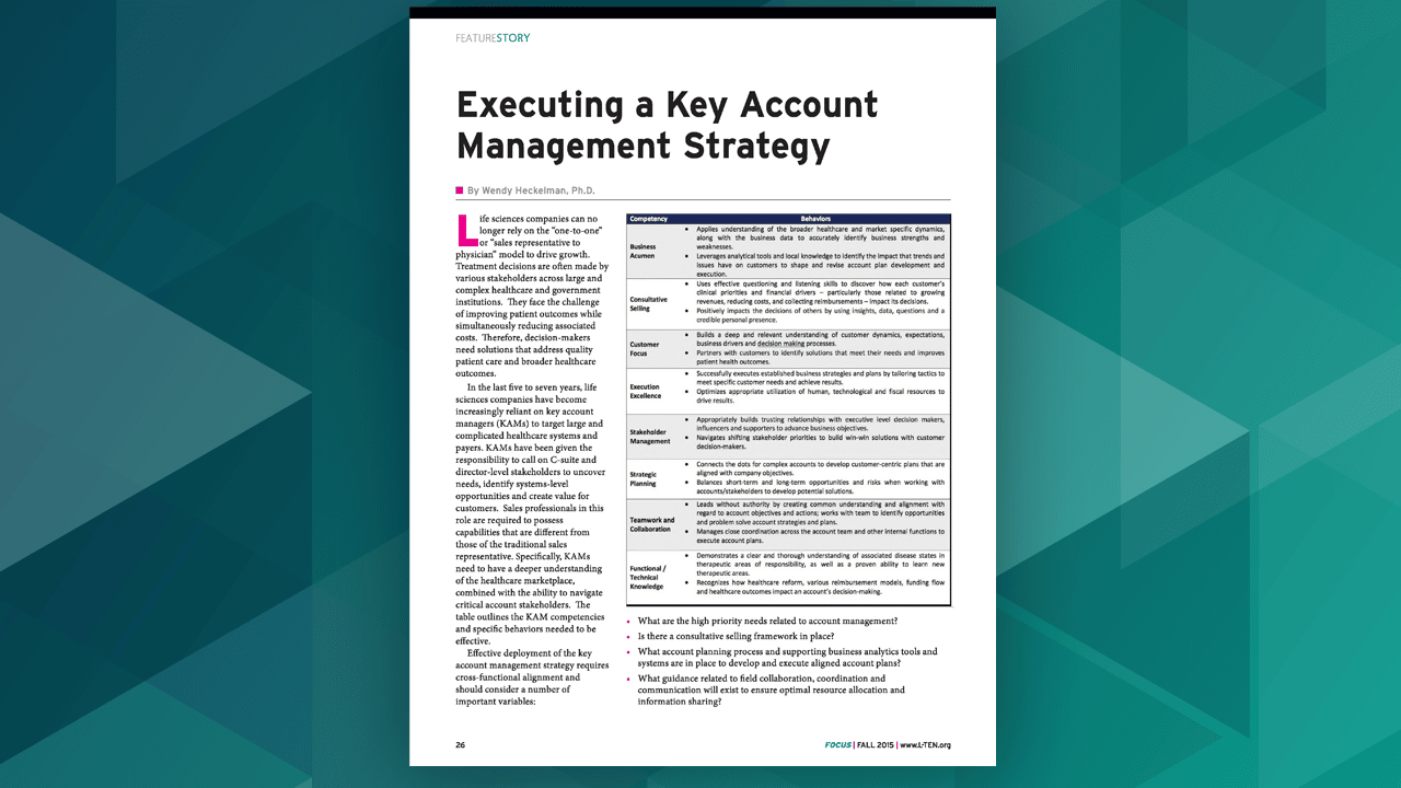 Executing a Key Account Management Strategy