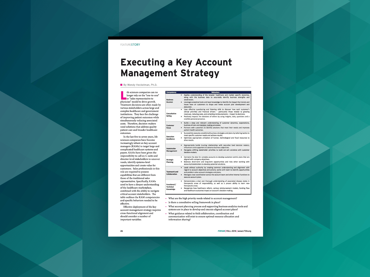 Executing a Key Account Management Strategy