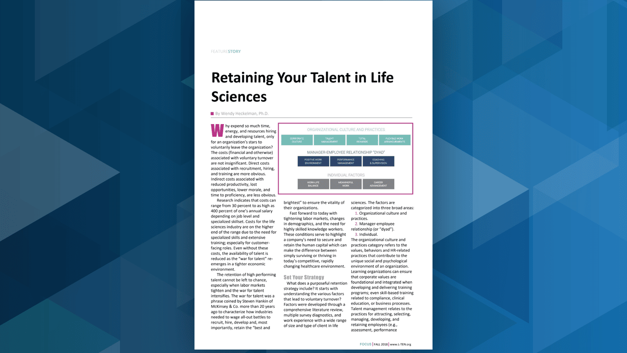 Retaining Your Talent in Life Sciences
