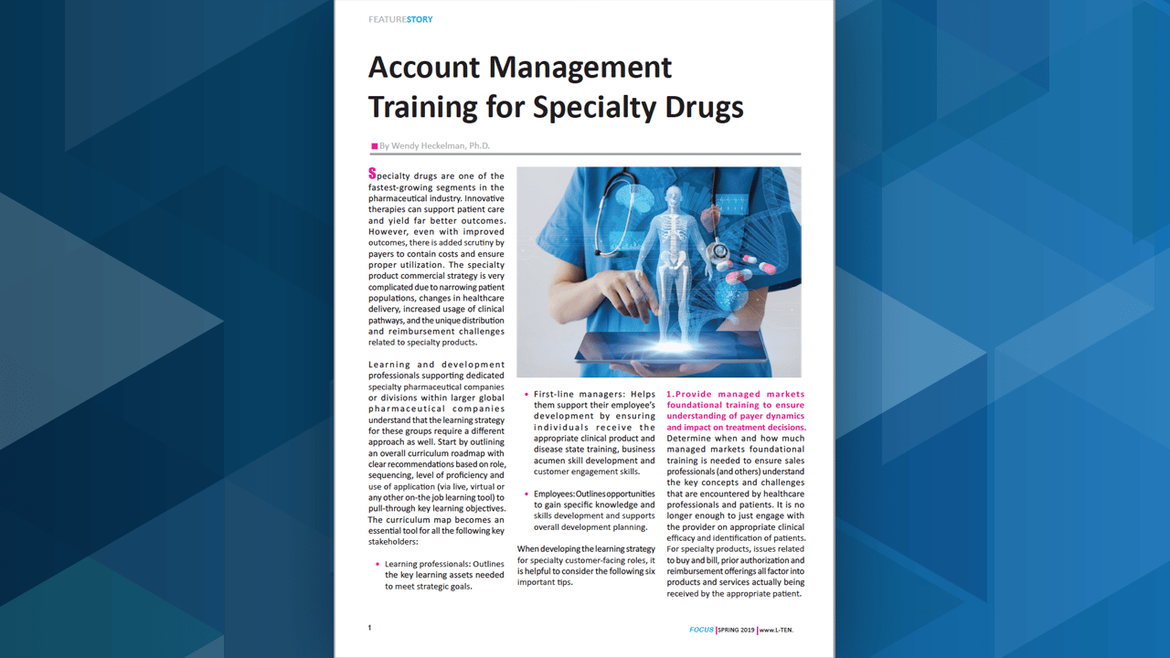Account Management Training for Specialty Drugs