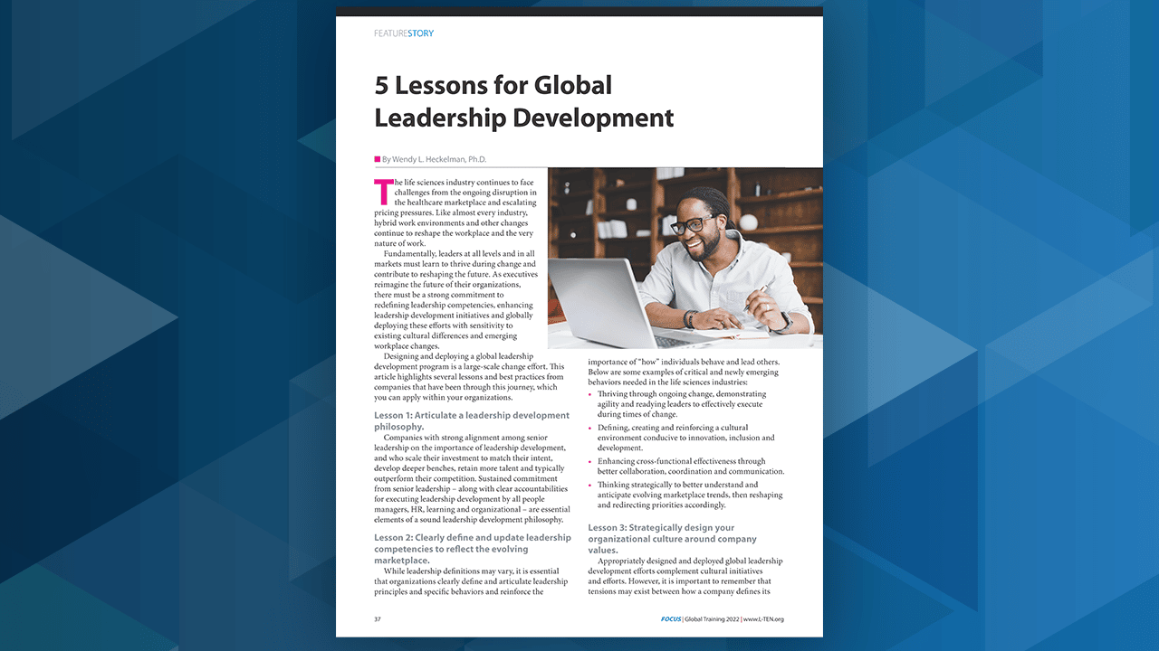 5 Lessons for Global Leadership Development