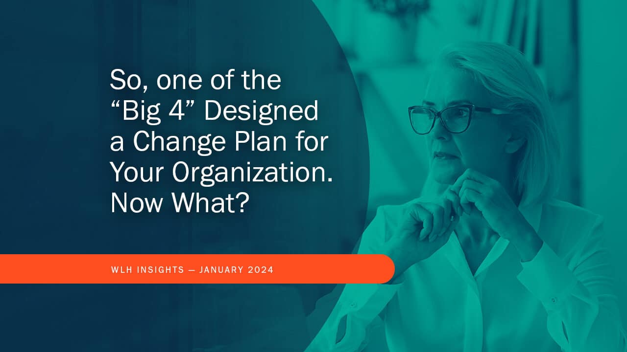 So, one of the “Big 4” Designed a Change Plan for Your Organization. Now What?