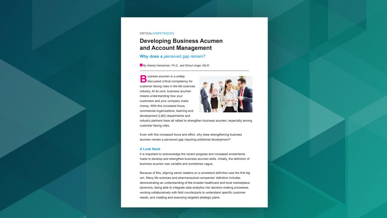 Developing Business Acumen and Account Management
