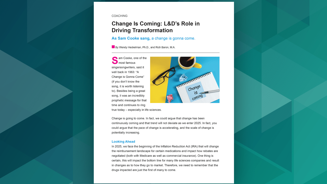 Change Is Coming: L&D’s Role in Driving Transformation