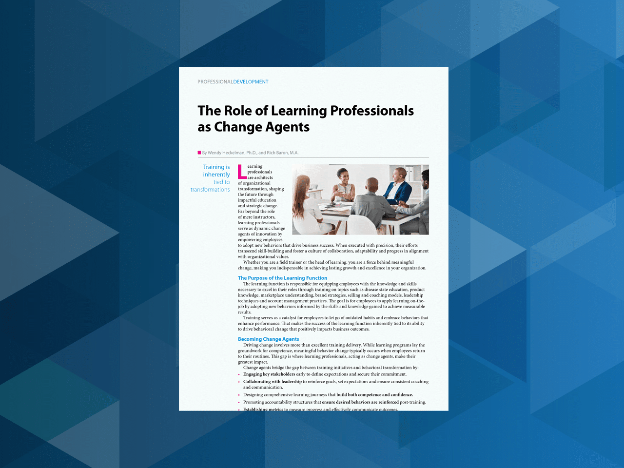The Role of Learning Professionals as Change Agents