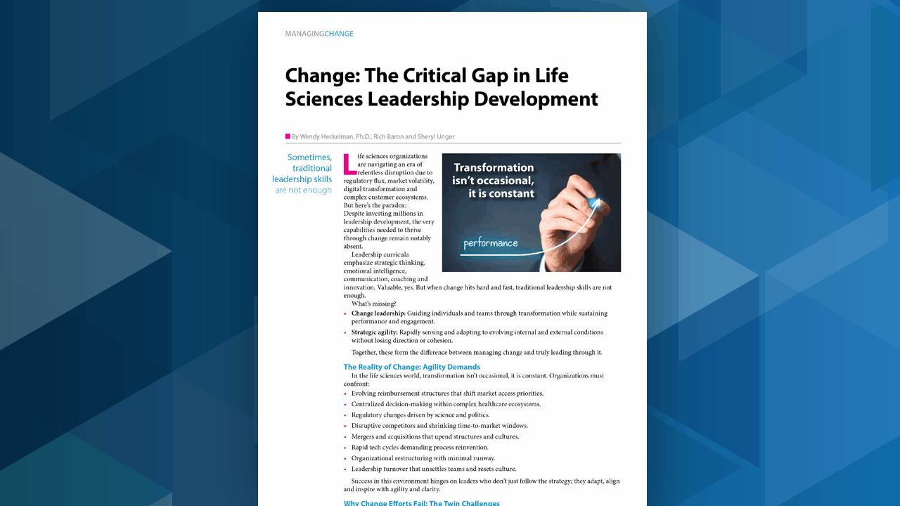 Change: The Critical Gap in Life Sciences Leadership Development