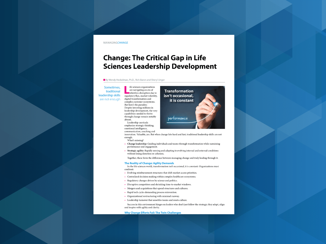 Change: The Critical Gap in Life Sciences Leadership Development