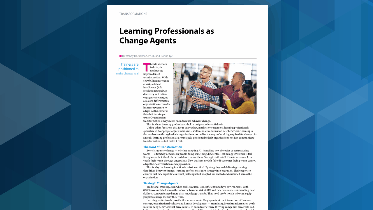 Learning Professionals as Change Agents
